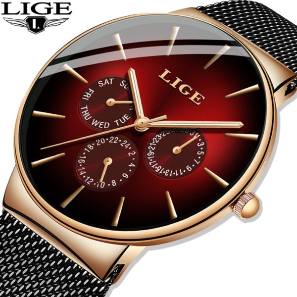 LIGE Men's Luxury 30M Waterproof Quartz Watch